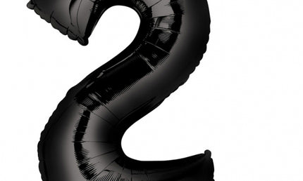 Folienballon ZAHL "2" XL schwarz