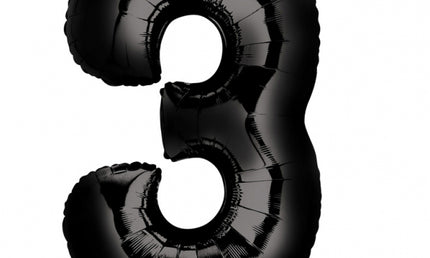 Folienballon ZAHL "3" XL schwarz