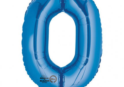 Folienballon ZAHL "0" XL blau