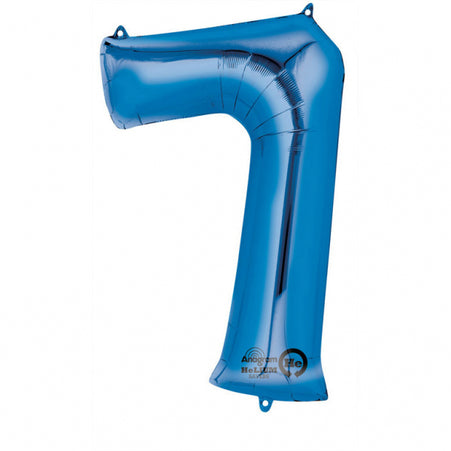 Folienballon ZAHL "7" XL blau