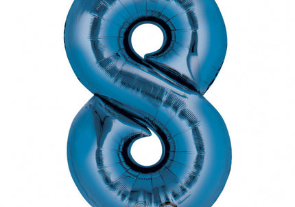 Folienballon ZAHL "8" XL blau