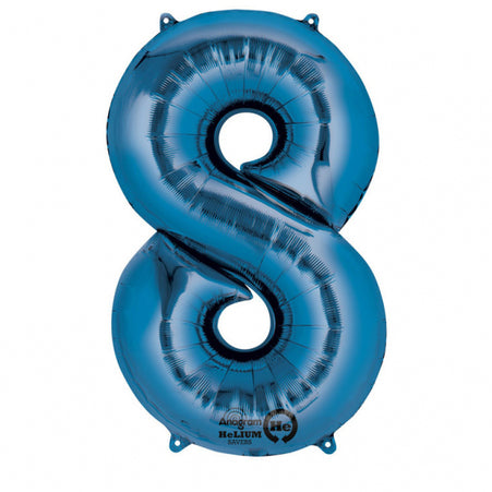Folienballon ZAHL "8" XL blau
