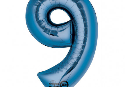 Folienballon ZAHL "9" XL blau