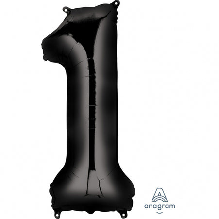 Folienballon ZAHL "1" XL schwarz