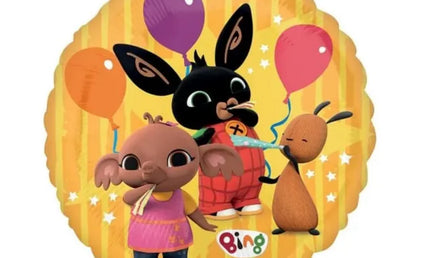 Bing Folienballon von Anagram mit Sula und Pando sowie bunten Ballons für Kindergeburtstag