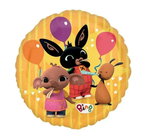 Bing Folienballon von Anagram mit Sula und Pando sowie bunten Ballons für Kindergeburtstag