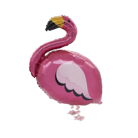 Laufender Airwalker Ballon in Form eines rosa Flamingo