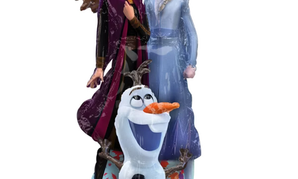 Laufender Airwalker Ballon in Form von Anna, Elsa und dem Schneemann Olaf, aus dem Film "Die Eiskönigin 2"