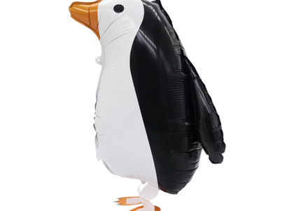 Laufender Airwalker Ballon in Form eines schwarz-weißen Pinguin
