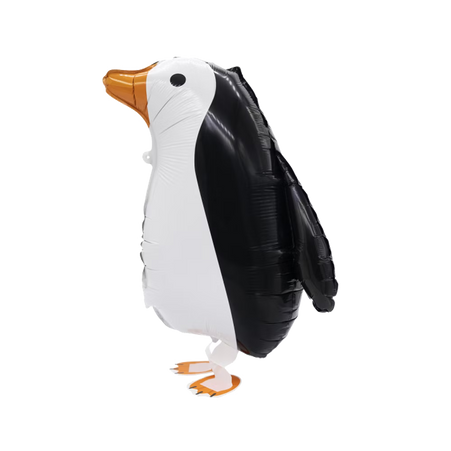 Laufender Airwalker Ballon in Form eines schwarz-weißen Pinguin