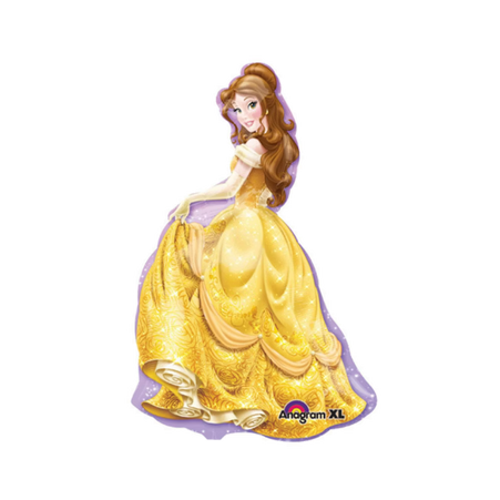 Belle Folienballon – Disney Prinzessin Die Schöne und das Biest Heliumballon im gelben Kleid für Kindergeburtstag und Prinzessinnenparty