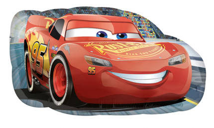 Lightning McQueen Folienballon aus Cars – roter Rennwagen Heliumballon mit Nummer 95 für Kindergeburtstag, Cars Party oder Rennwagen Motto