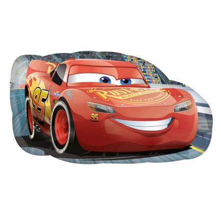 Lightning McQueen Folienballon aus Cars – roter Rennwagen Heliumballon mit Nummer 95 für Kindergeburtstag, Cars Party oder Rennwagen Motto