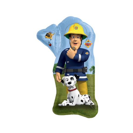 Feuerwehrmann Sam Figuren Folienballon XXL mit Hund und Hubschrauber heliumgeeignet Kindergeburtstag