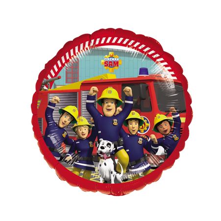 Feuerwehrmann Sam Folienballon 43 cm mit Team Feuerwehrauto heliumgeeignet Kindergeburtstag