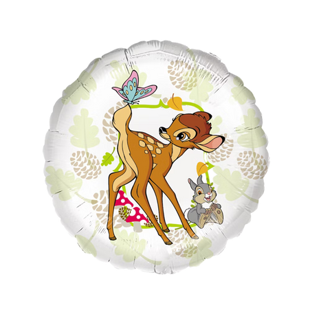 Disney-Classics Folienballon mit Bambi Rehkitz und Hase im Wald, Kindergeburtstag Deko mit Schmetterling und Naturmotiv