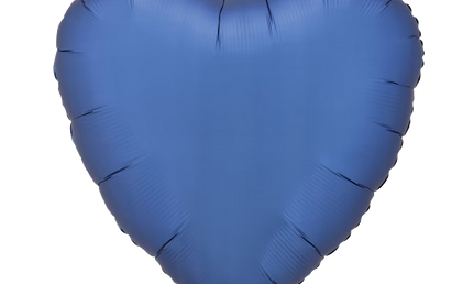 Herzballon-Folienballon, in mattem finish, 43 cm, in azurblau.