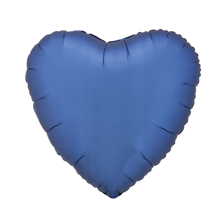 Herzballon-Folienballon, in mattem finish, 43 cm, in azurblau.
