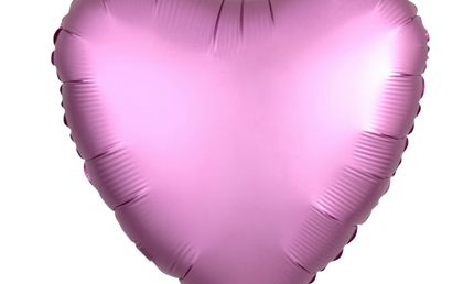 Flamingo-rosa Herzballon, matt, 43 cm.