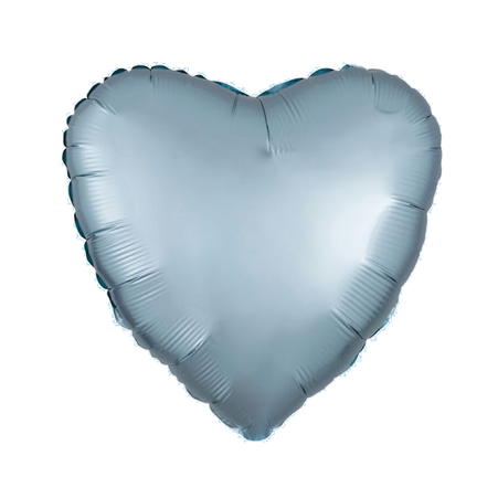 Herzballon-Folienballon, in mattem finish, 43 cm, in zartem hellblau.