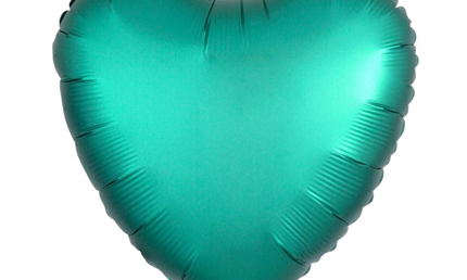 Herzballon-Folienballon, in mattem finish, 43 cm, Jade-Grün.