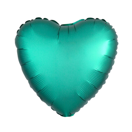 Herzballon-Folienballon, in mattem finish, 43 cm, Jade-Grün.