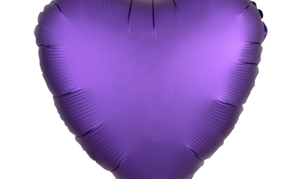 Lila Herzballon-Folienballon, in mattem finish, 43 cm.