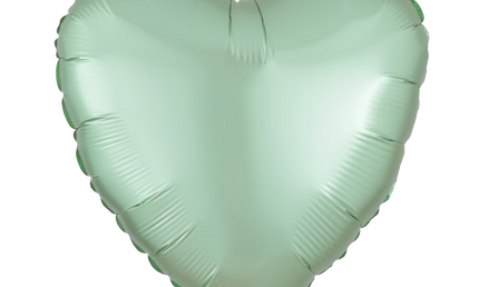 Herzballon, Folienballon, matt, 43 cm, in Minzgrün - hellgrün.