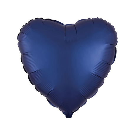 Herzballon-Folienballon in Navy-Blau, in mattem finish, 43 cm.