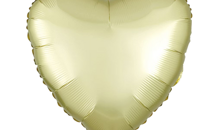 Herzballon-Folienballon, in mattem finish, 43 cm, Pastell-Gelb.