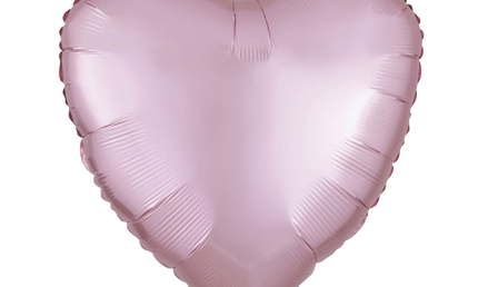 Herzballon-Folienballon, in mattem finish, 43 cm, in zartem Pastell-Pink.