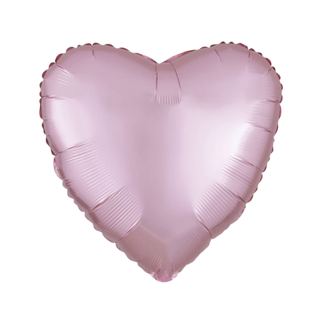 Herzballon-Folienballon, in mattem finish, 43 cm, in zartem Pastell-Pink.