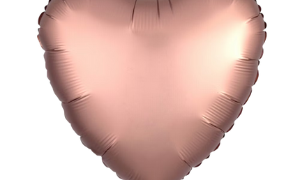 Roségoldener Herzballon aus Folie, 43 cm, in Herzform – Produktfoto.
