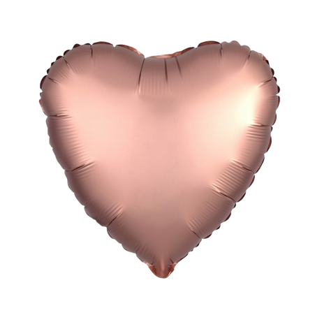 Roségoldener Herzballon aus Folie, 43 cm, in Herzform – Produktfoto.