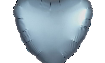 Herzballon-Folienballon, in mattem finish, 43 cm, in stahlblau.