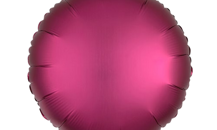 runder Folienballon, in mattem finish, 43 cm, in kräftiger Granatapfel Farbe.