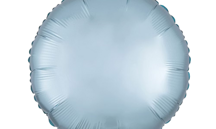 Runder Folienballon, in mattem finish, 43 cm, in zartem Pastell-Blau (hellblau).