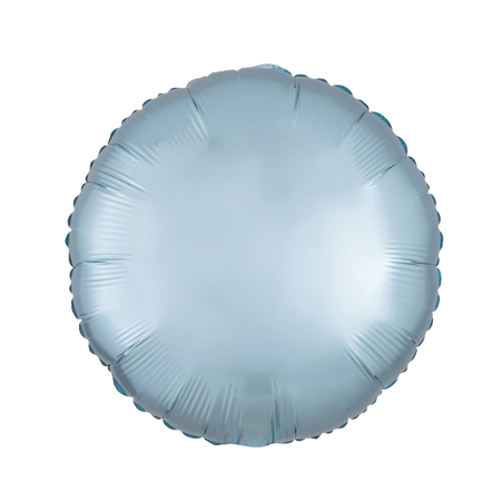Runder Folienballon, in mattem finish, 43 cm, in zartem Pastell-Blau (hellblau).