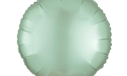 Produktfoto eines runden Folienballons, matt, 43 cm, in Minzgrün - hellgrün.