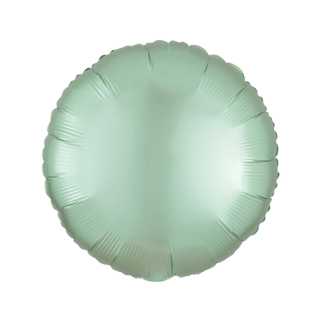 Produktfoto eines runden Folienballons, matt, 43 cm, in Minzgrün - hellgrün.