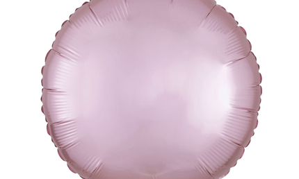 Produktfoto eines runden Folienballons, in mattem finish, 43 cm, in zartem Pastell-Pink.