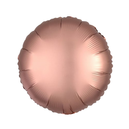 Roségoldener runder 43 cm Folienballon – Produktfoto. Matter Glanz.