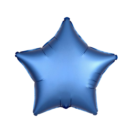 Sternförmiger Folienballon, in mattem finish, 43 cm groß, in azurblau.