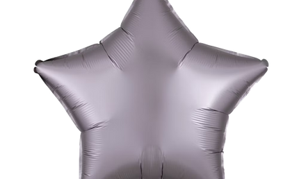 Sternförmiger Folienballon, in mattem finish, 43 cm, in grau-beige.