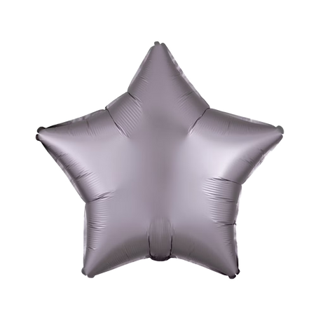 Sternförmiger Folienballon, in mattem finish, 43 cm, in grau-beige.