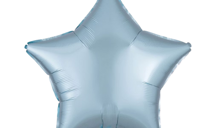 Sternförmiger Folienballon, in mattem finish, 43 cm, in zartem hellblau.