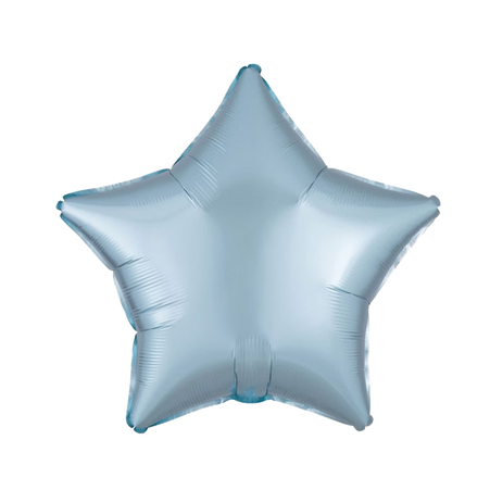 Sternförmiger Folienballon, in mattem finish, 43 cm, in zartem hellblau.