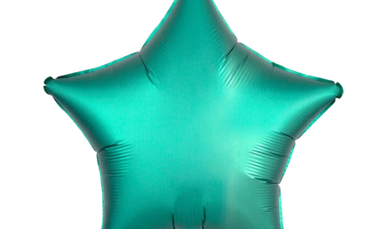 Folienballon als Stern, in mattem finish, 43 cm, Jade-Grün.