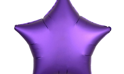 Lila Folienballon als Stern, in mattem finish, 43 cm.