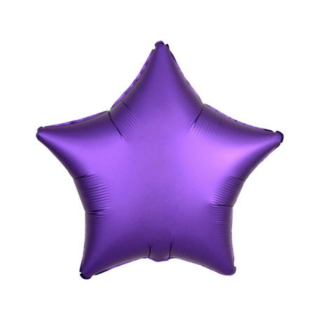 Lila Folienballon als Stern, in mattem finish, 43 cm.